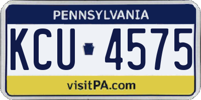 PA license plate KCU4575