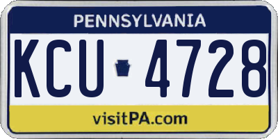PA license plate KCU4728
