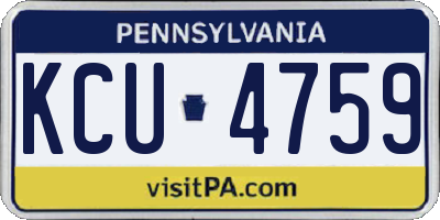 PA license plate KCU4759