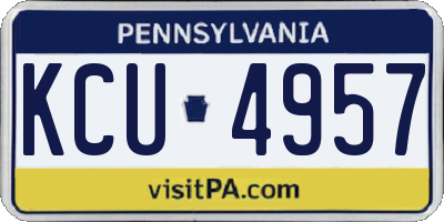 PA license plate KCU4957