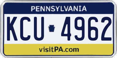PA license plate KCU4962