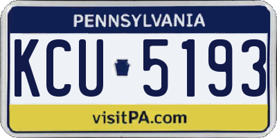 PA license plate KCU5193