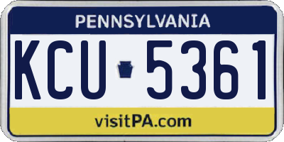 PA license plate KCU5361