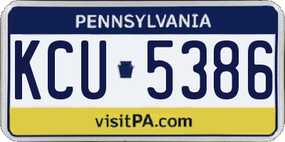 PA license plate KCU5386