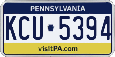 PA license plate KCU5394
