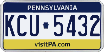 PA license plate KCU5432
