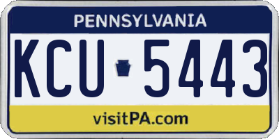 PA license plate KCU5443