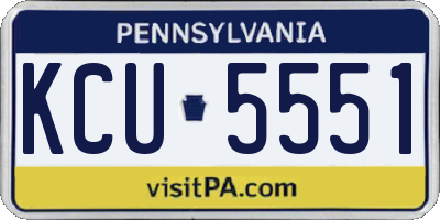 PA license plate KCU5551
