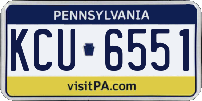 PA license plate KCU6551