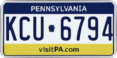 PA license plate KCU6794