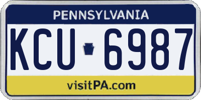 PA license plate KCU6987