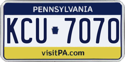 PA license plate KCU7070