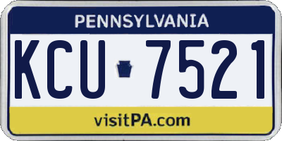 PA license plate KCU7521