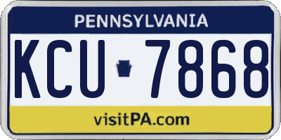 PA license plate KCU7868