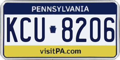 PA license plate KCU8206