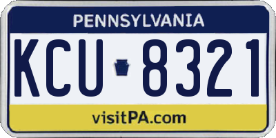 PA license plate KCU8321