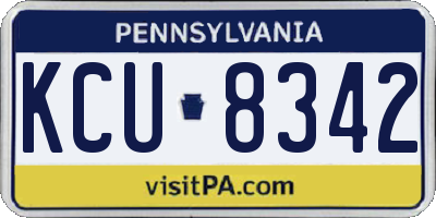 PA license plate KCU8342