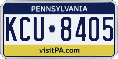 PA license plate KCU8405