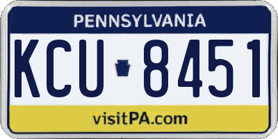 PA license plate KCU8451