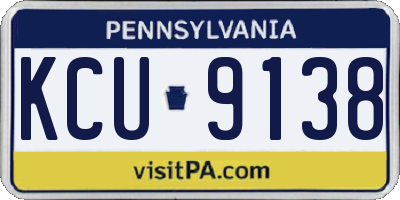 PA license plate KCU9138