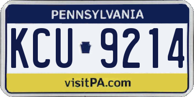 PA license plate KCU9214