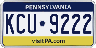 PA license plate KCU9222