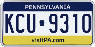 PA license plate KCU9310