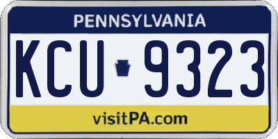PA license plate KCU9323