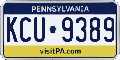 PA license plate KCU9389