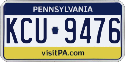 PA license plate KCU9476