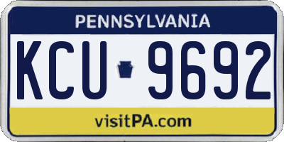 PA license plate KCU9692