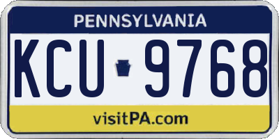 PA license plate KCU9768
