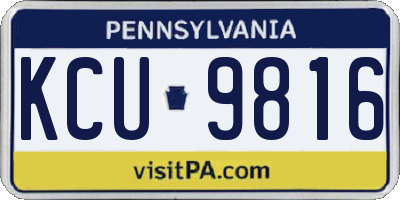 PA license plate KCU9816