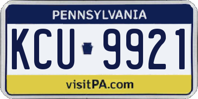 PA license plate KCU9921