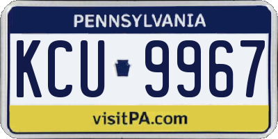 PA license plate KCU9967