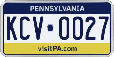PA license plate KCV0027