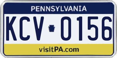 PA license plate KCV0156