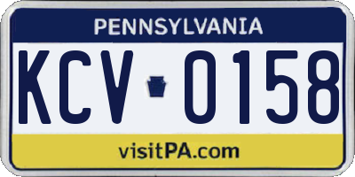PA license plate KCV0158