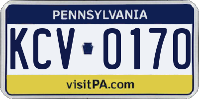 PA license plate KCV0170
