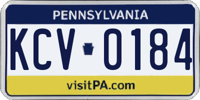 PA license plate KCV0184
