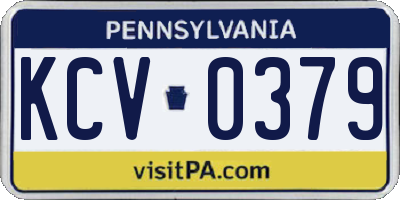 PA license plate KCV0379