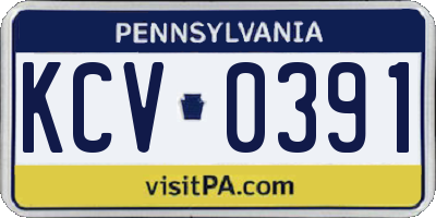 PA license plate KCV0391