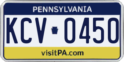 PA license plate KCV0450