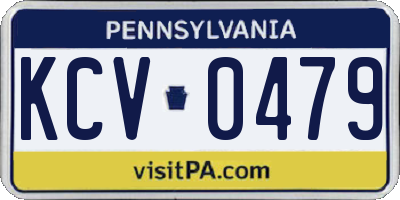 PA license plate KCV0479