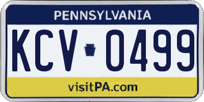 PA license plate KCV0499