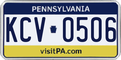 PA license plate KCV0506