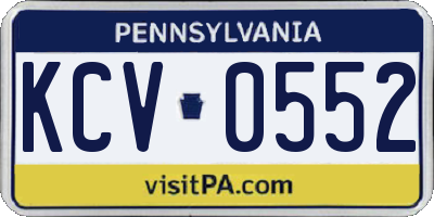 PA license plate KCV0552