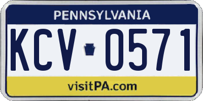 PA license plate KCV0571