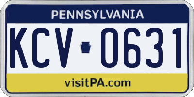 PA license plate KCV0631