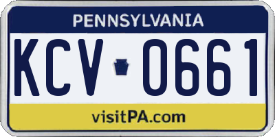 PA license plate KCV0661